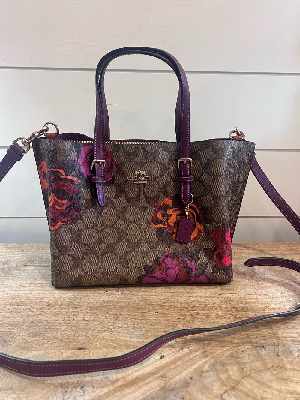 Coach Mollie Women's Tote, Small - Gold/Khaki Multi (CF334)